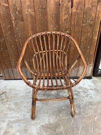 Sedia Piccola In Canna Di Bambù