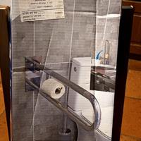 maniglia con porta carta igienica disabili