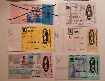Lotto 5 biglietti stadio Roma anni 80