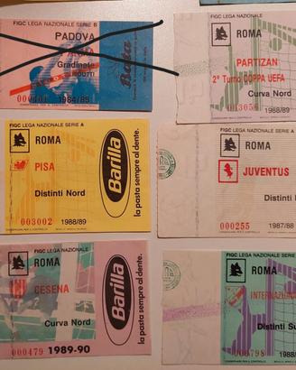 Lotto 5 biglietti stadio Roma anni 80