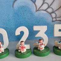 numerini "sevi" vintage in legno