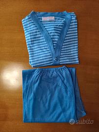 Pigiama uomo giacca pantalone in acrilico, a righe