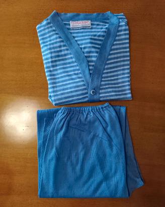 Pigiama uomo giacca pantalone in acrilico, a righe