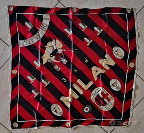 Bandiera/Foulard raso Milan anni '60 mis 65x65 cm