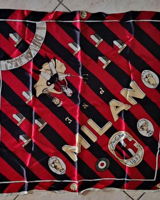 Bandiera/Foulard raso Milan anni '60 mis 65x65 cm