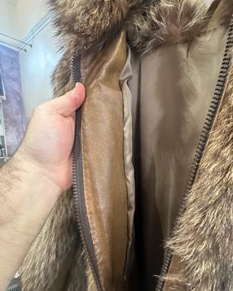 Pelliccia vera di marmotta e pelle di pitone