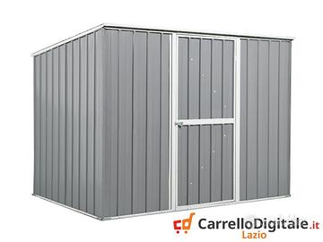 Casetta box giardino Acciaio 260x185 grigio chiaro