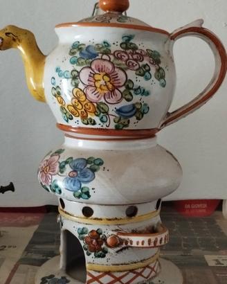 Teiera con scaldavivande e fornello a lumino