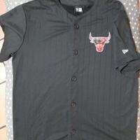Chicago Bulls Maglia Streetwear Nera Pinstripe 