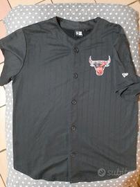Chicago Bulls Maglia Streetwear Nera Pinstripe 
