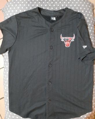 Chicago Bulls Maglia Streetwear Nera Pinstripe 