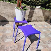 sgabelli plastica e metallo  leggeri  color viola