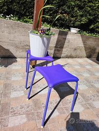 sgabelli plastica e metallo  leggeri  color viola