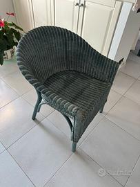Set poltrona,comodini(2x),tavolino legno/midollino