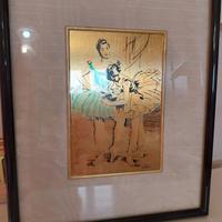 ballerine dipinte a mano su foglia d'oro.  vintage