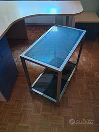  carrello in acciaio con ruote 