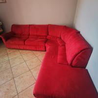 Divano angolare rosso