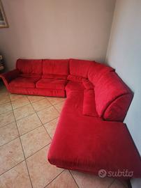 Divano angolare rosso