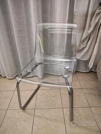 4 sedie IKEA TOBIAS trasparenti
