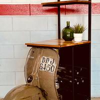 Mobile bar vespa vintage bottiglie - bianco