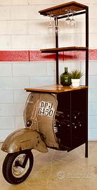 Mobile bar vespa vintage bottiglie - bianco