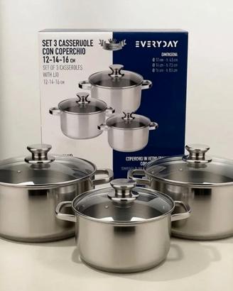 Set di casseruole con coperchio Everyday Bavaria