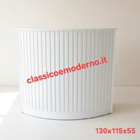 bancone reception cannettato bianco curvo spedizio