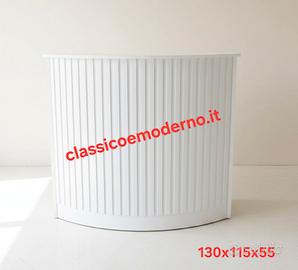 bancone reception cannettato bianco curvo spedizio