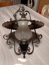 Lampada vintage a sospensione con  catena