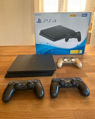 PS4 500gb+3 controller+9 giochi+borsa porta PS4