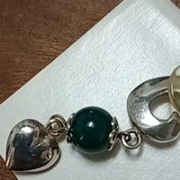 orecchini in argento con agata verde