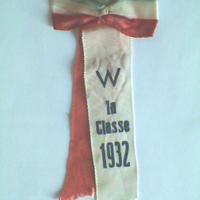 Gagliardetto 1932 Tricolore Nastro Fiocco Coccard