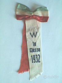 Gagliardetto 1932 Tricolore Nastro Fiocco Coccard