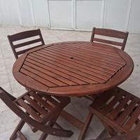 tavolo sedie e ombrellone da giardino