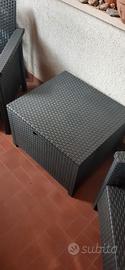 tavolo contenitore rattan grigio antracite60/54/40