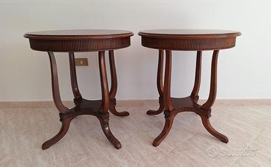 Tavolino in legno intarsiato diam. 70