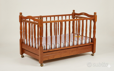 Lettino in legno con rete reclinabile antireflusso