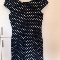 Abito donna blu a pois