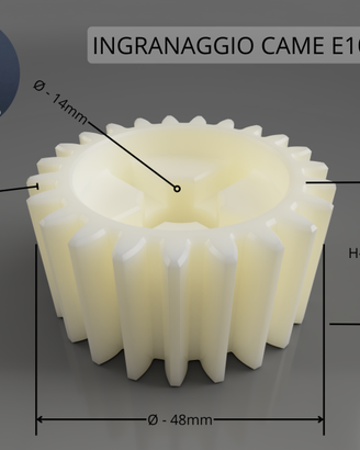 Ingranaggio CAME E1000 E450 Nylon PA6 Stampato