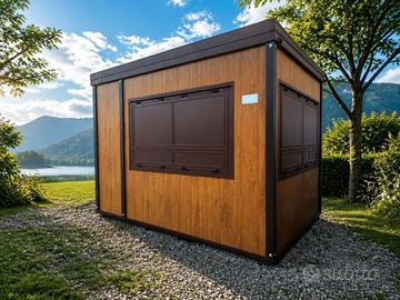 MONOBLOCCO CHIOSCO BAR PREFABBRICATO FINTO LEGNO