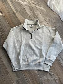 Felpa Nike grigia con zip al collo