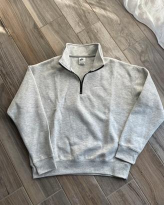 Felpa Nike grigia con zip al collo