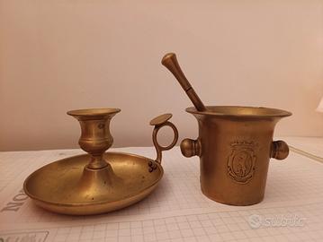 set di oggetti in ottone 