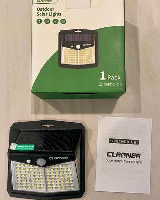 Lampada Solare LED Esterno Sensore Movimento Claon