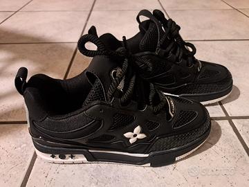 Low Top Skate Women Leather Patchwork Thick Sole C