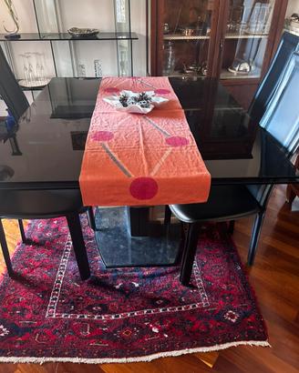 Tavolo calligaris in vetro nero con le sue 4 sedie