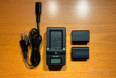 2x BATTERIE FOTOGRAFICHE + CARICABATTERIE CELLONIC