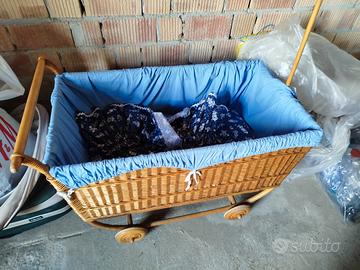 culla vimini vintage 
