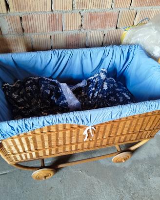 culla vimini vintage 