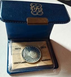 500 Lire Marconi Argento FDC  1974